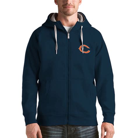 Men's Antigua Navy Chicago Bears Victory Full-Zip Hoodie