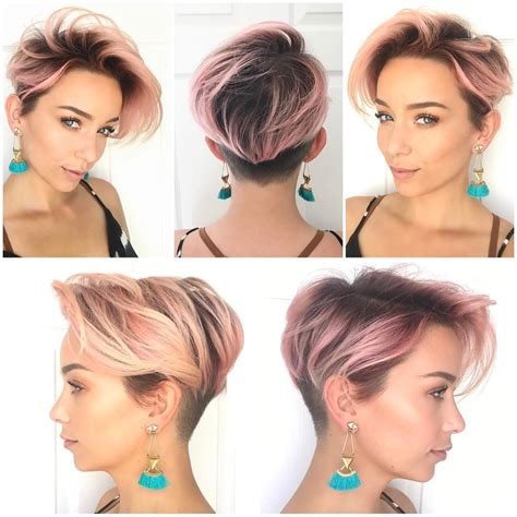 Pink Layered Undercut Pixie - The Latest Hairstyles for Men and Women (2020) - Hairstyleology