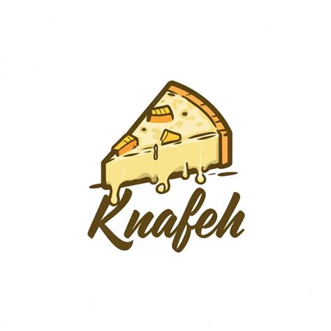 LOGO Design For Knafeh Restaurant Nabulsi Cheese Slice with Typography Inspired by Phyllo Dough ...