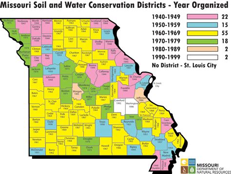 Missouri Soil and Water Conservation Districts - Year Organized ...