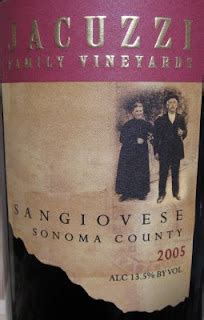 Simple Wine Talk: Jacuzzi Family Vineyards Sangiovese, 2005 ($15)