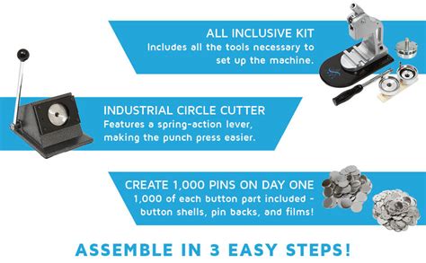 Amazon.com: Button Making Machine - Pin Maker | Supplies Kit 1,000 Pin ...