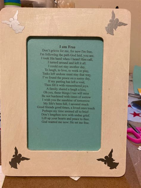 Memorial poem and frame | Etsy