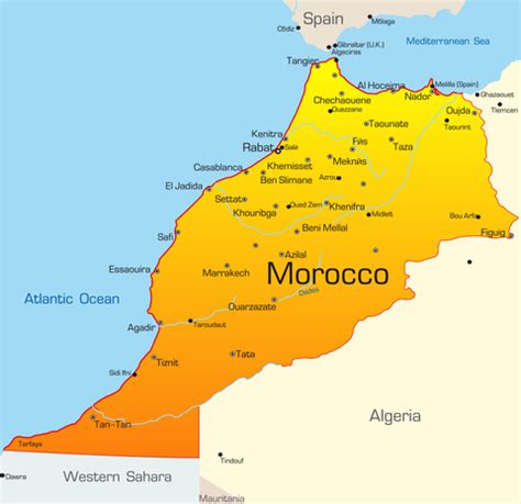 Map of Morocco, North Africa, Maghreb - E-mosaik