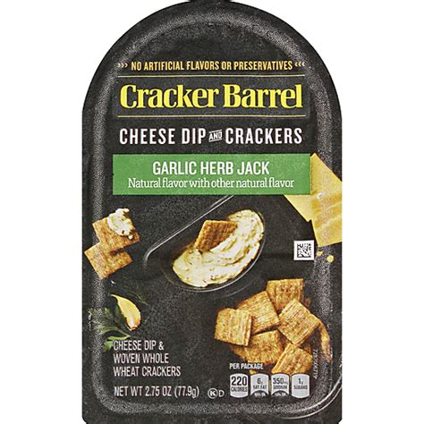 Cracker Barrel Cheese Dip and Crackers, Garlic Herb Jack 2.75 oz | Cheese Shop | Reasor's