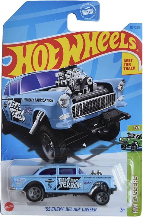 Amazon.com: Hot Wheels '55 Chevy Bel Air Gasser, HW Gassers 1/5 [Blue] 110/250 : Toys & Games