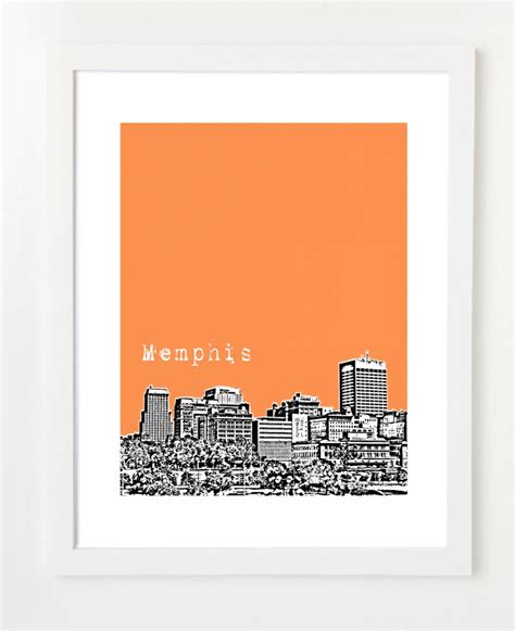 Memphis Art Poster Memphis Tennessee Memphis City Skyline - Etsy