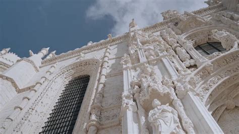 The highly detailed ancient architecture of the Jeronimos Monastery - Free Stock Video Footage ...