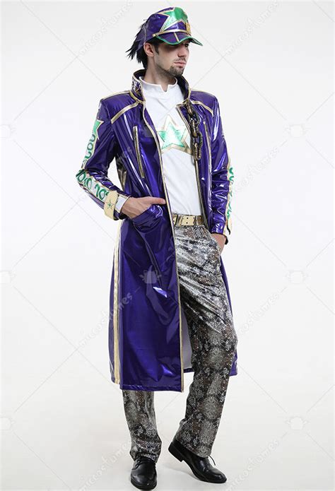 JoJos Bizarre Adventure Jotaro Kujo Leather Outfit Coat Cosplay Costume with Hat - Cosplay Shop