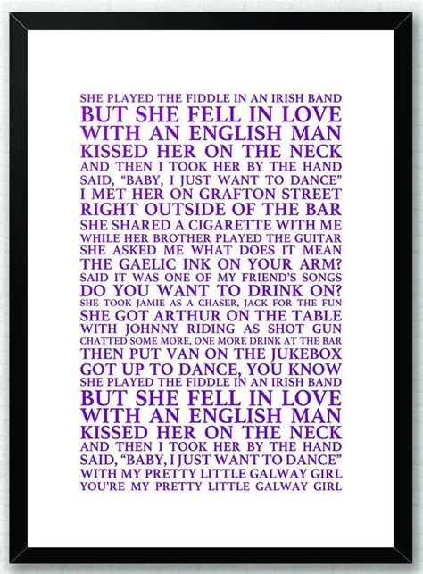 Galway Girl Ed Sheeran Lyrics Song Typography Print Poster | Etsy ...