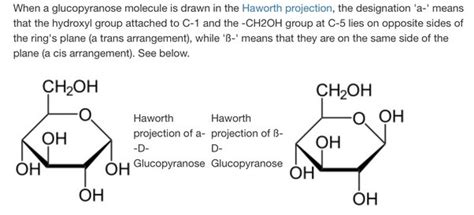 Alpha And Beta Glucose Ring Structure