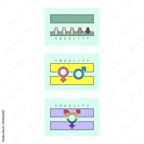 Equality symbol set. Vector illustration outline flat design style ...