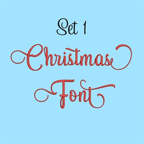 5 Size Christmas Font Embroidery Fonts Set 1 Instant Download