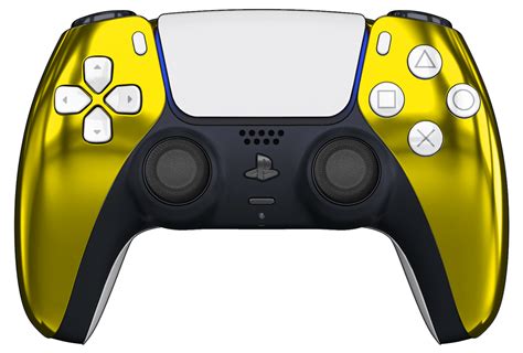 TCP Chrome Gold PS5 Controller with White Buttons and Back Shell - The Controller People