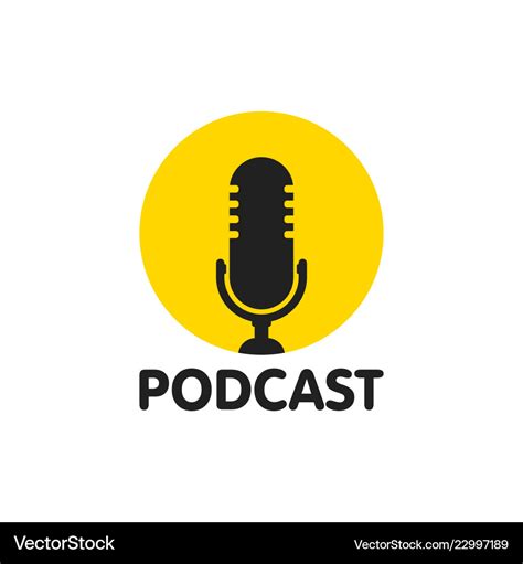 Podcast flat icon logo Royalty Free Vector Image