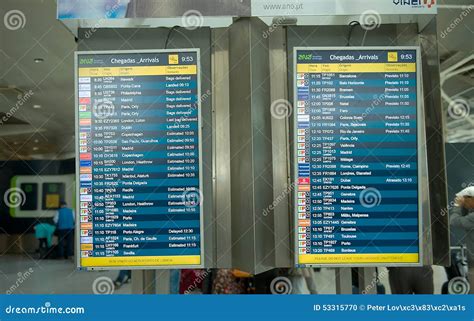 Lisbon Airport - Terminal 2 - Timetable Editorial Image - Image of ...