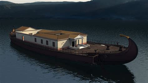 Carlo Cestra - Nemi Ships - ship 01 (with palace) - 3D rendering