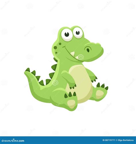 Cute Baby Crocodile Cartoon Vector Illustration | CartoonDealer.com ...