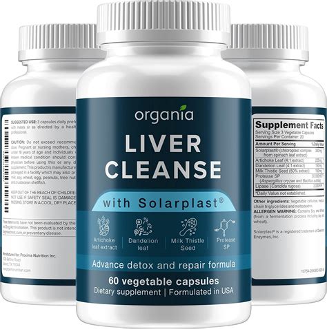 Buy Organia Liver Cleanse Detox & Repair Formula- Fatty Liver Support Supplement for Men & Women ...