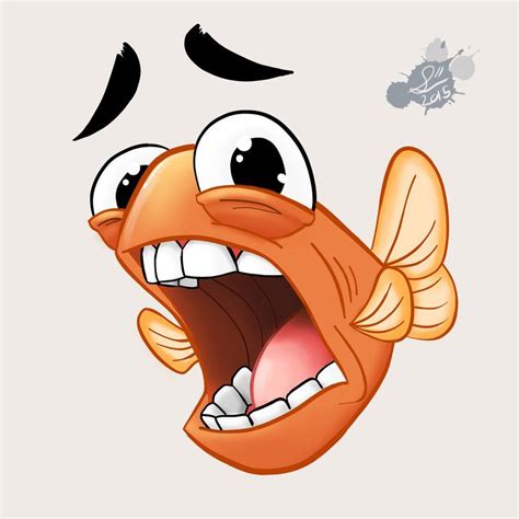 Scared Fish (Colored) by Spodness | Fish Drawings