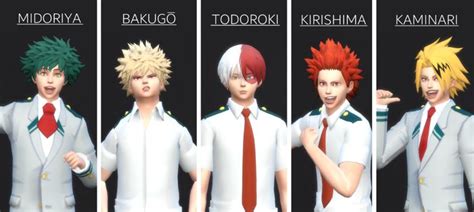 HAIR PACK 1 - BOKU NO HERO ACADEMIA in 2020 | Sims 4 anime, Sims 4 characters, Sims 4 tattoos