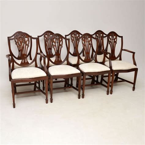 Set of 8 Antique Georgian Style Mahogany Dining Chairs - Marylebone Antiques