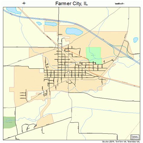 Farmer City Illinois Street Map 1725414