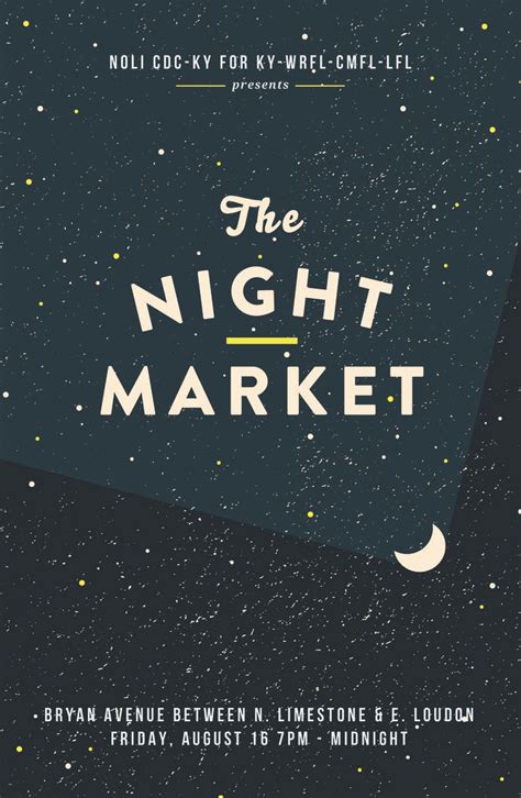 NIGHTとMARKETの間のアクセントが良い | Event poster design, Graphic design posters ...