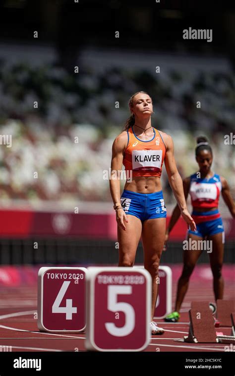 Lieke Klaver participating in the semi-final of the 400 meters of the Tokyo 2020 Olympic Games ...