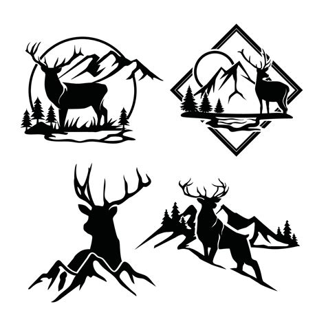 Deer mountain logo silhouette. Deer hunting logo. Hunting season, hunting shirt design 20865047 ...