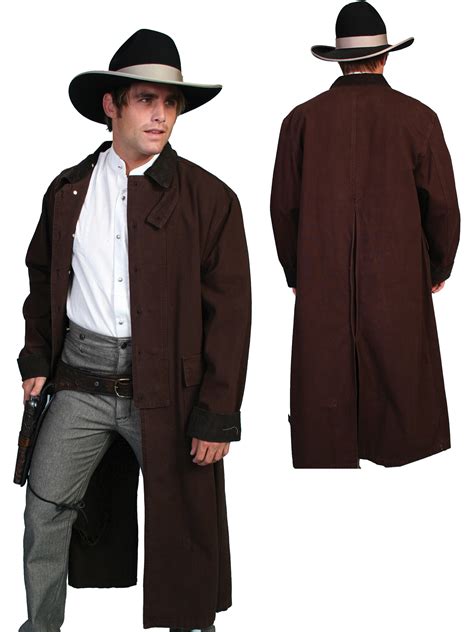 Scully RangeWear Mens Walnut 100% Cotton Long Overcoat Duster Coat | eBay