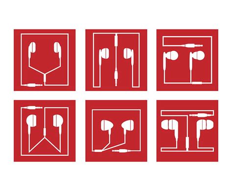 Red Square Earphones Vector Icons ai svg | UIDownload