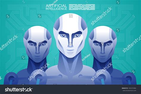 Artificial Intelligence Robot Vs Human Vector Stock Vector (Royalty Free) 745372384 | Shutterstock