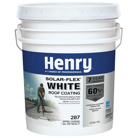 Henry 4.75 Gal. 287 Solar-Flex White Roof Coating-HE287SF871 - The Home ...