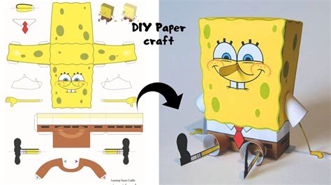 SpongeBob SquarePants | DIY 3D Easy Paper craft - YouTube