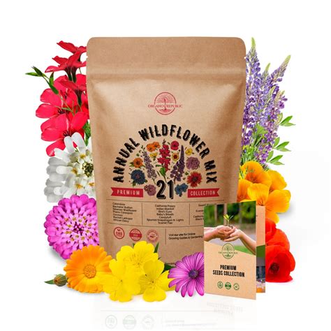 21 Annual Wildflower Seeds Mix for Planting Indoor & Outdoors. 100,000 ...