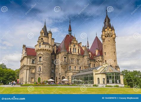 Fabulous Castle in Moszna, Near Opole, Silesia, Poland Stock Photo ...