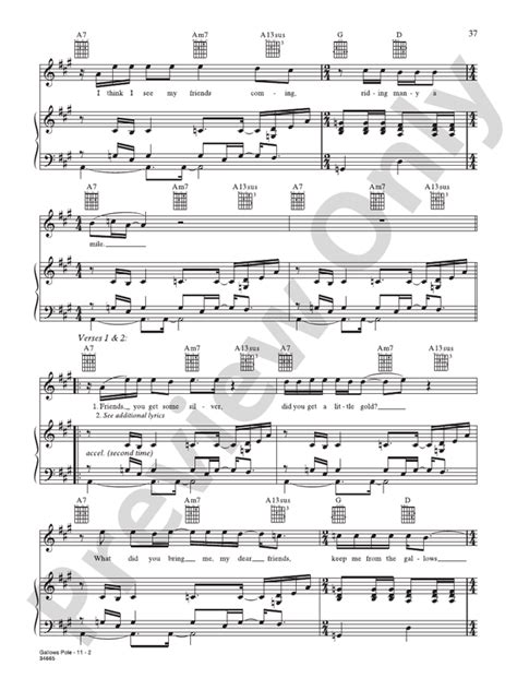 Gallows Pole: Piano/Vocal/Chords: Led Zeppelin - Digital Sheet Music ...