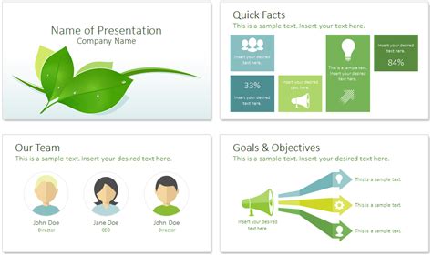 Green Leaves PowerPoint Template - PresentationDeck.com