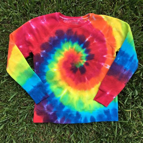 Ladies Fit Medium Rainbow Swirl Tie Dye Sweatshirt, Rainbow Tie Dye Sweatshirt, Tie Dye ...