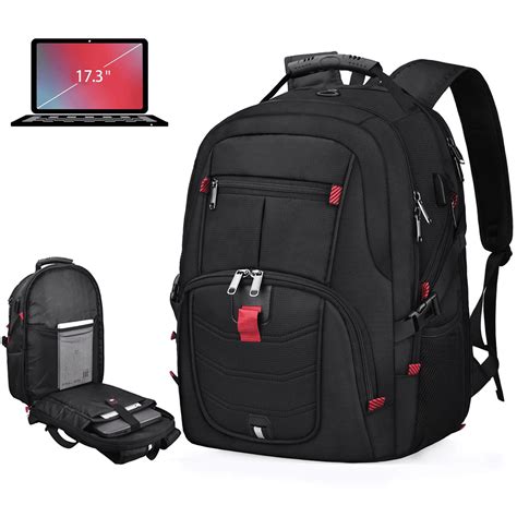 Laptop Backpack 17 Inch Waterproof Extra Large TSA Travel Backpack Anti Theft College School ...