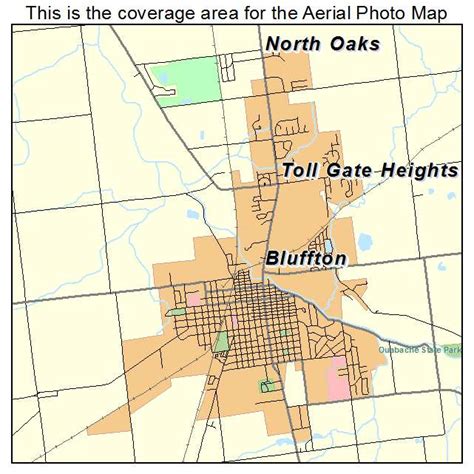 Aerial Photography Map of Bluffton, IN Indiana