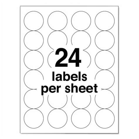 Avery High-Visibility Round Permanent ID Labels Laser 1 2/3 dia White 600/Pack 5293, 1 - Kroger