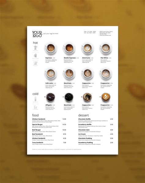 Minimalist Photography Coffee Menu | Cafe menu design, Coffee menu ...