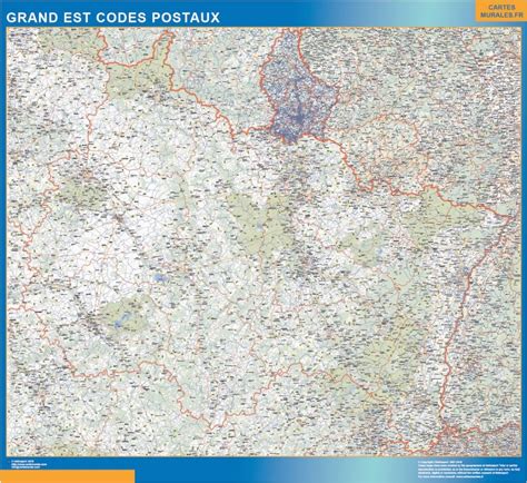 Map of Grand Est zip codes | Wall maps