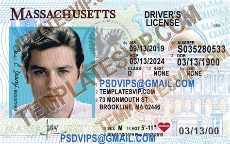 Massachusetts (MA) – Drivers License PSD Template Download 2022 – Templates drivers licenses premium