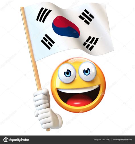 Emoji Mit Südkoreanischer Flagge Emoticon Schwenkt Südkoreanische ...