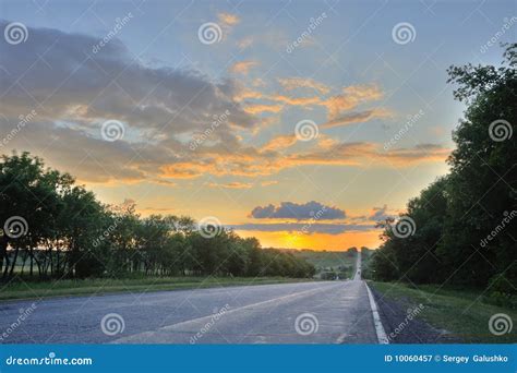 Road And Sunset Royalty Free Stock Photography - Image: 10060457