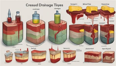 Types of Wound Drainage - Serous, Sanguineous, Seropurulent, Purulent.