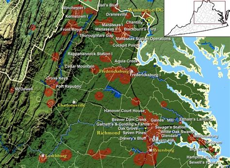 Virginia Civil War Battle of Cross Keys Map Battlefield